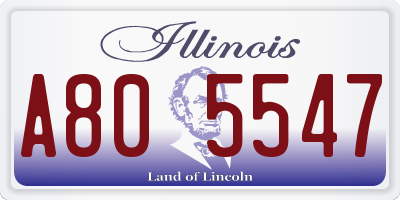 IL license plate A805547