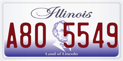 IL license plate A805549