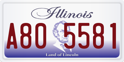 IL license plate A805581