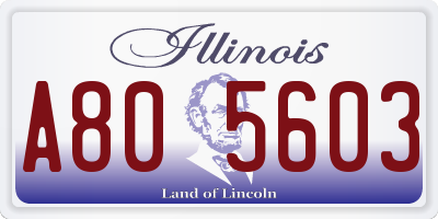 IL license plate A805603