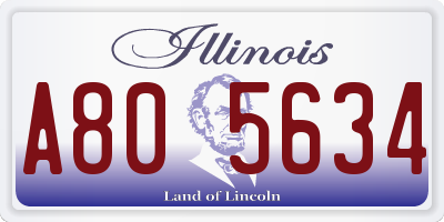 IL license plate A805634