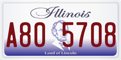 IL license plate A805708