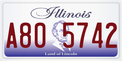 IL license plate A805742