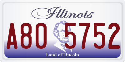 IL license plate A805752