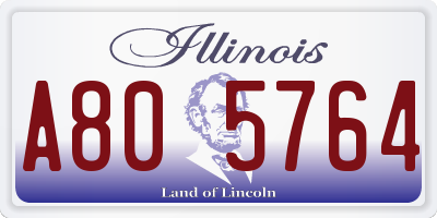 IL license plate A805764