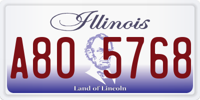 IL license plate A805768