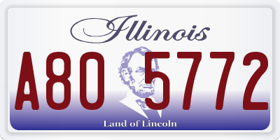 IL license plate A805772