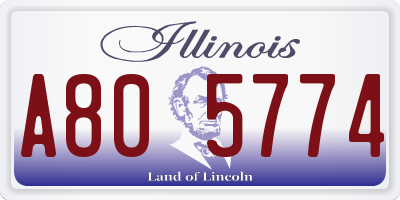 IL license plate A805774