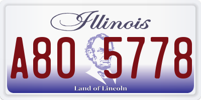IL license plate A805778