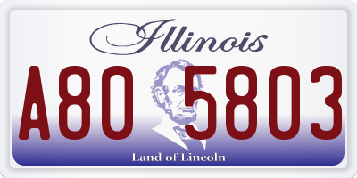 IL license plate A805803