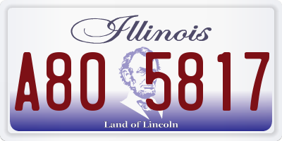 IL license plate A805817