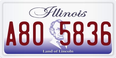 IL license plate A805836