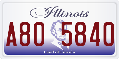 IL license plate A805840