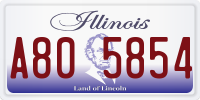 IL license plate A805854