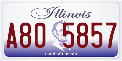 IL license plate A805857