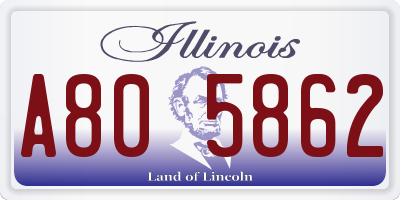 IL license plate A805862