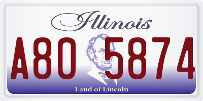 IL license plate A805874
