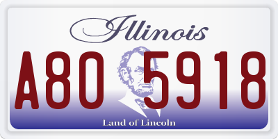 IL license plate A805918
