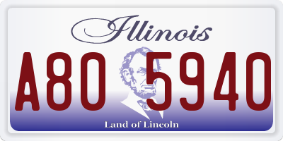 IL license plate A805940