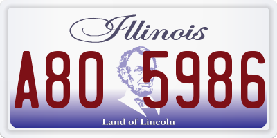 IL license plate A805986