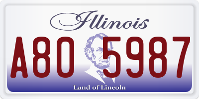 IL license plate A805987