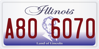IL license plate A806070