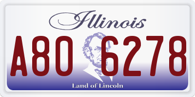 IL license plate A806278