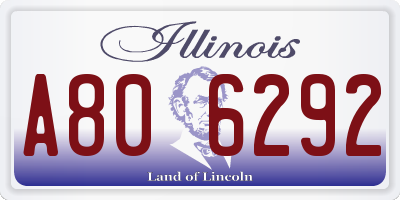 IL license plate A806292