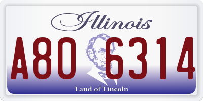IL license plate A806314