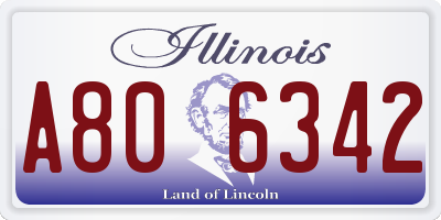 IL license plate A806342