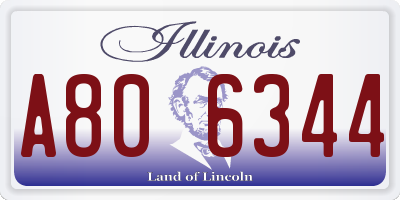 IL license plate A806344