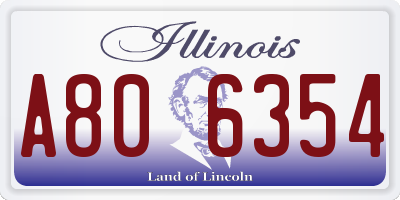 IL license plate A806354