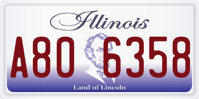 IL license plate A806358