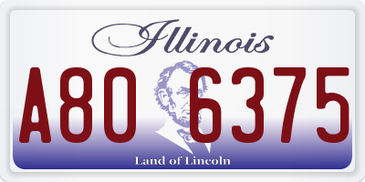 IL license plate A806375