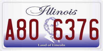 IL license plate A806376