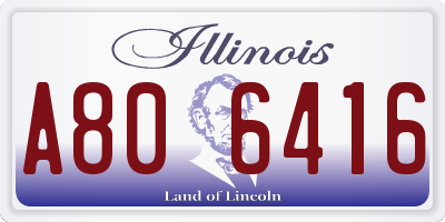 IL license plate A806416