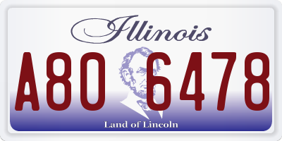 IL license plate A806478