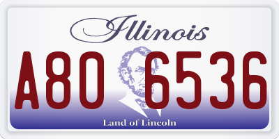 IL license plate A806536