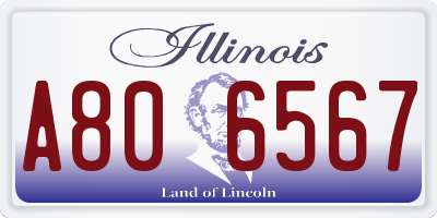 IL license plate A806567