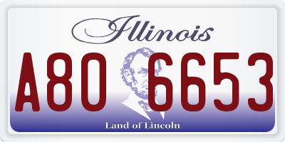 IL license plate A806653