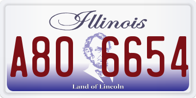 IL license plate A806654