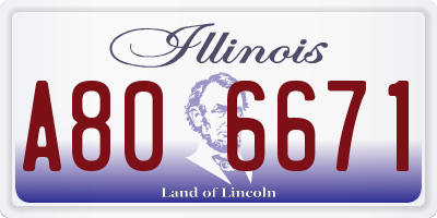 IL license plate A806671