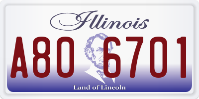 IL license plate A806701