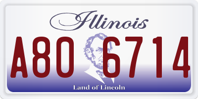 IL license plate A806714