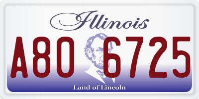 IL license plate A806725