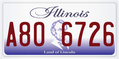IL license plate A806726