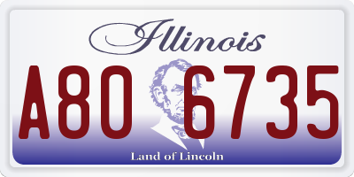 IL license plate A806735