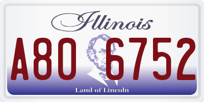 IL license plate A806752