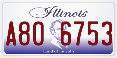 IL license plate A806753