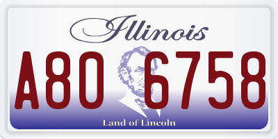 IL license plate A806758